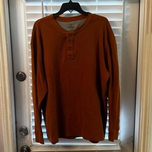 RedHead Men's Long-Sleeve Henley Shirt - Rust